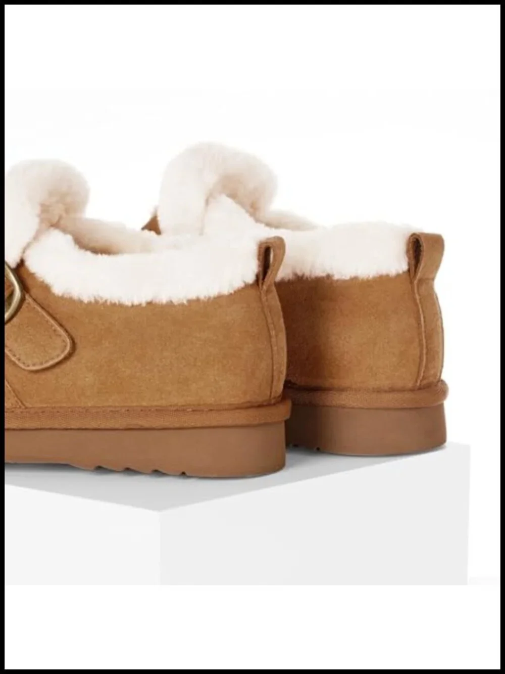 Women's Faux Fur Lined Suede Ankle Snow Boots Memory Foam Non Slip